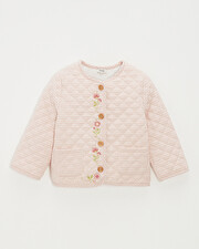Kid's embroidered gingham jacket Vichy chalk colour Natalys