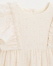 Kid's polka dot dress Off-white colour  Natalys
