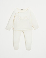 Merino wool knitted set Off-white colour  Natalys