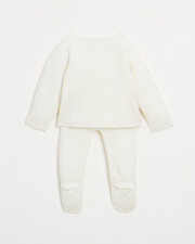 Merino wool knitted set Off-white colour  Natalys