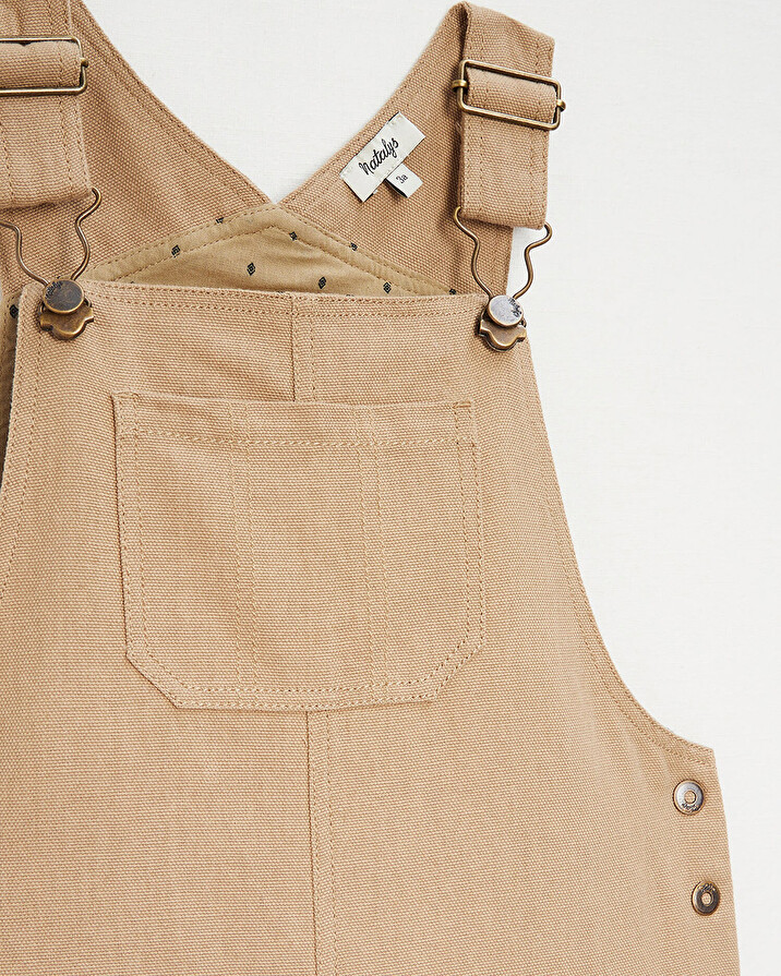 Long velvet overalls Camel colour Natalys