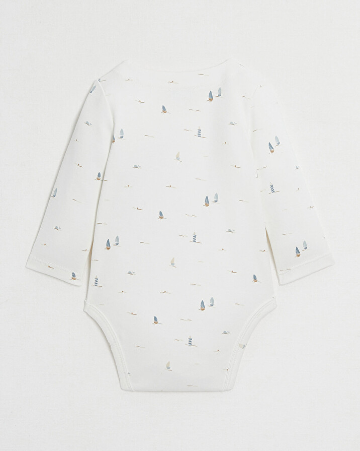 Long-sleeved bodysuit Boat print  Natalys