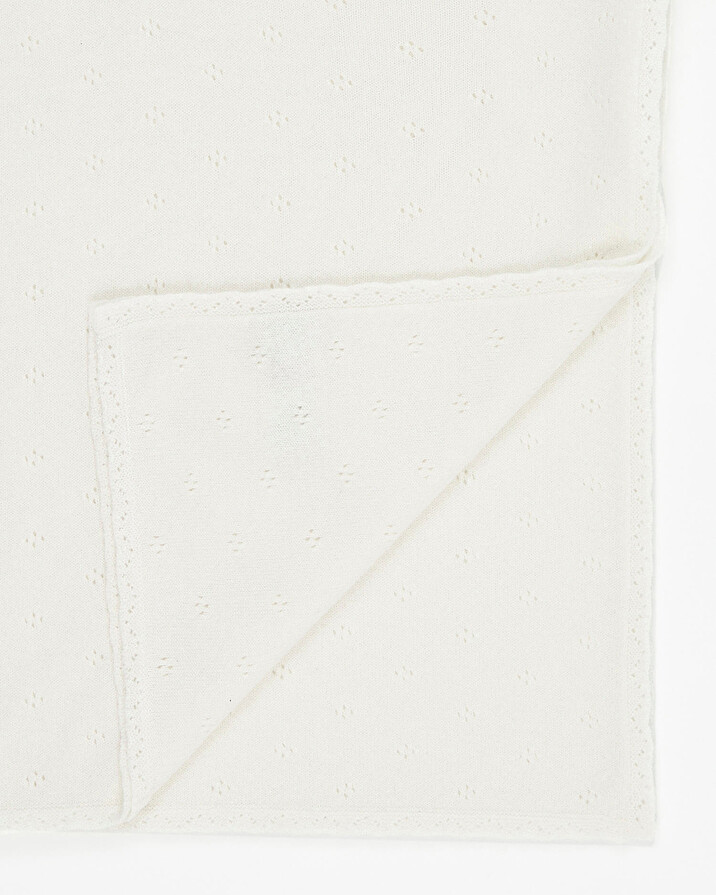 Openwork cashmere blanket Off-white colour  Natalys