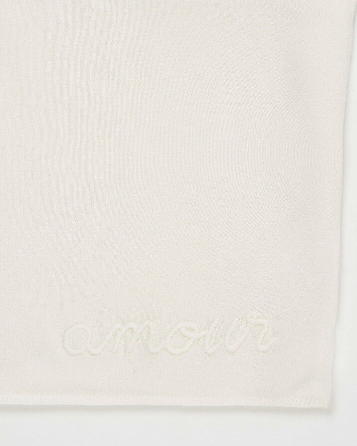 Merino wool blanket Off-white colour Natalys