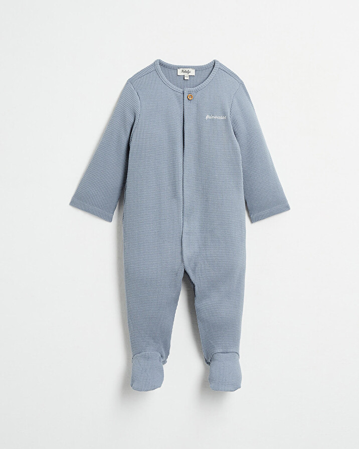 Honeycomb onesie Blue-grey colour  Natalys