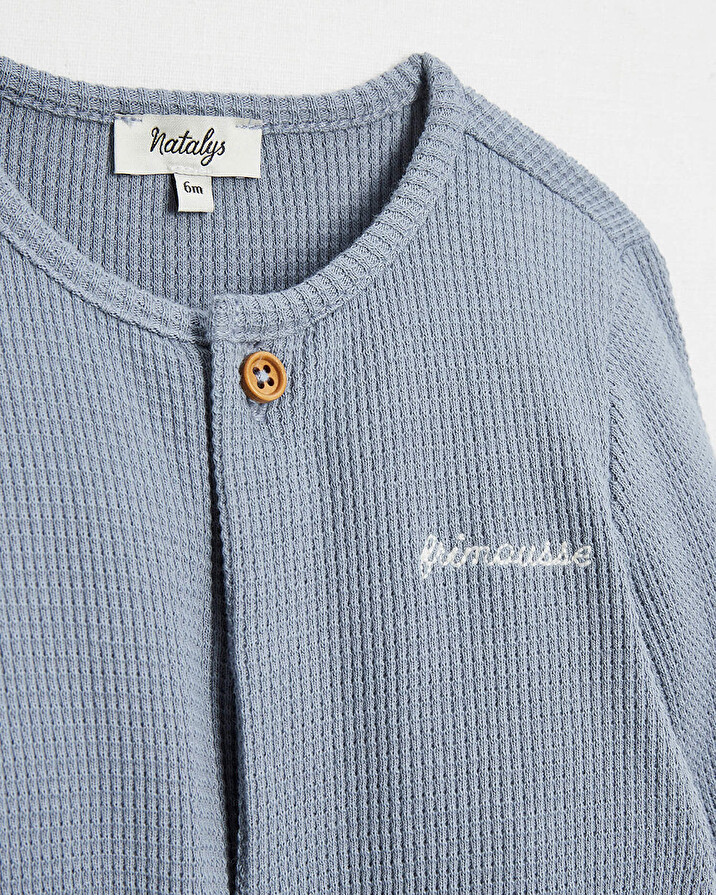 Honeycomb onesie Blue-grey colour  Natalys
