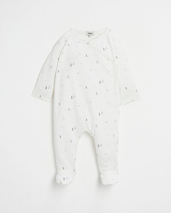 Crossed onesie Boat print  Natalys