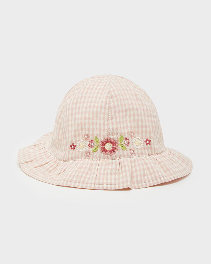 Gingham hat Chalk colour  Natalys
