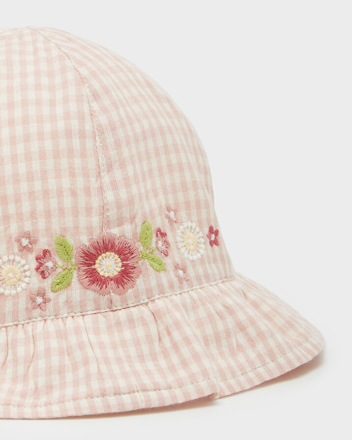 Gingham hat Chalk colour  Natalys