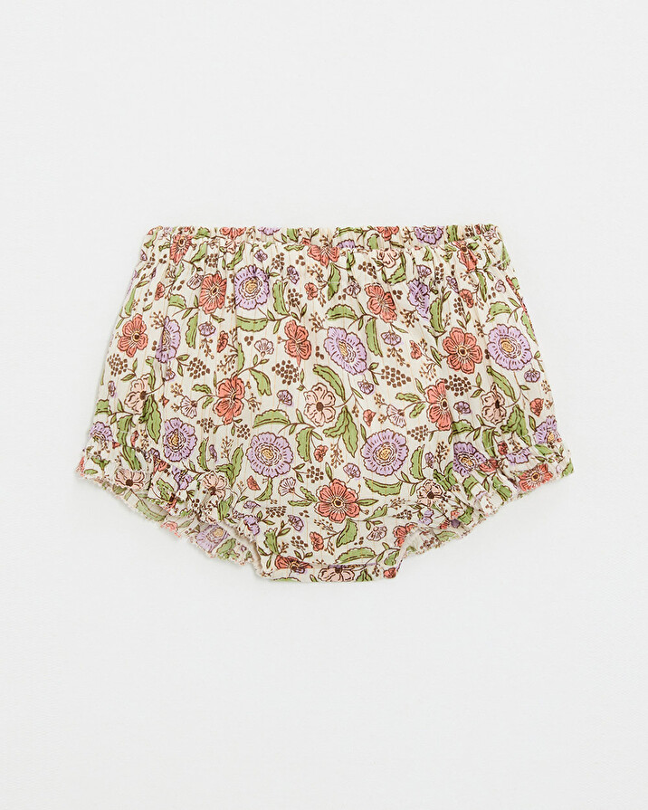 Floral print bloomer Lurex stripes  Natalys