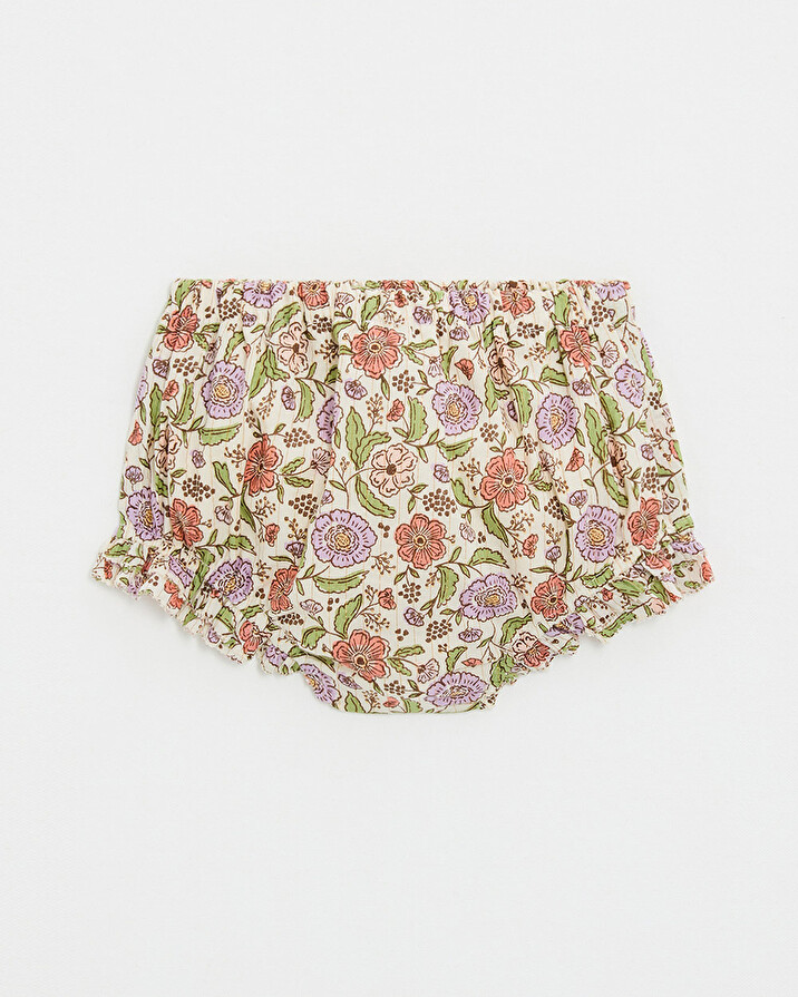Floral print bloomer Lurex stripes  Natalys