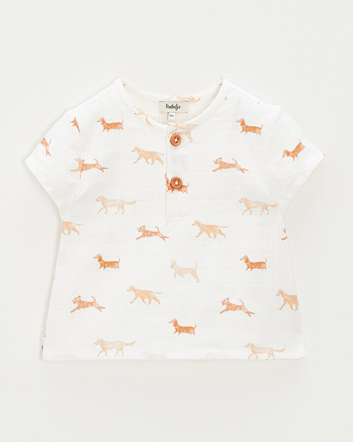 Short-sleeved shirt Dog print  Natalys