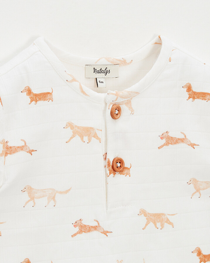 Short-sleeved shirt Dog print  Natalys