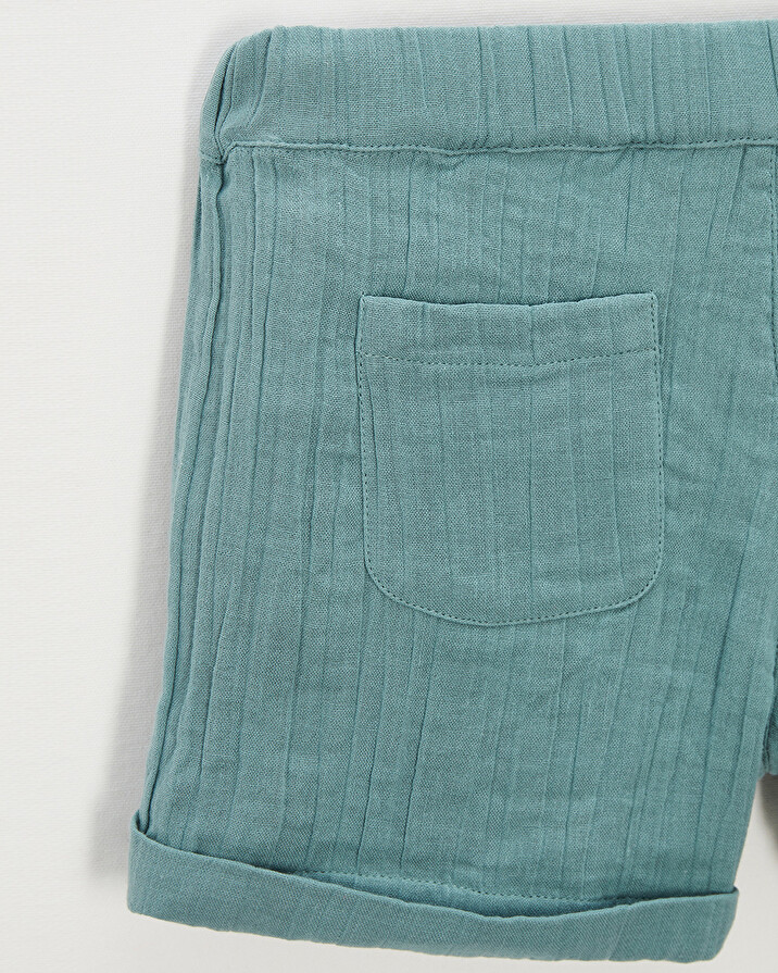 Kid' cotton gauze shorts Mint green colour Natalys