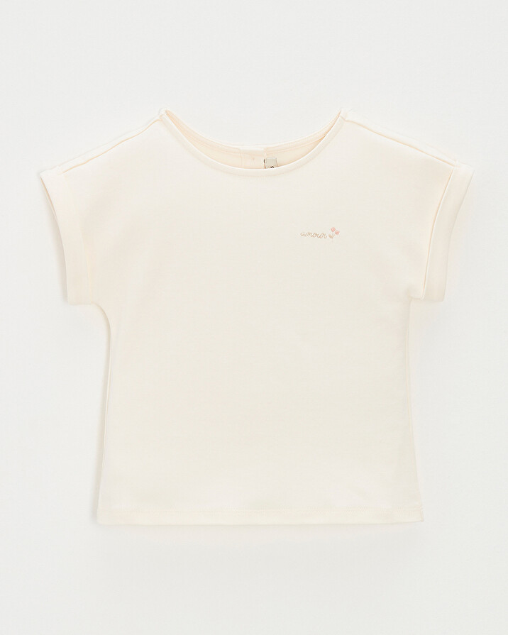 Kid' short-sleeved tee-shirt Embroidered chalk colour Natalys