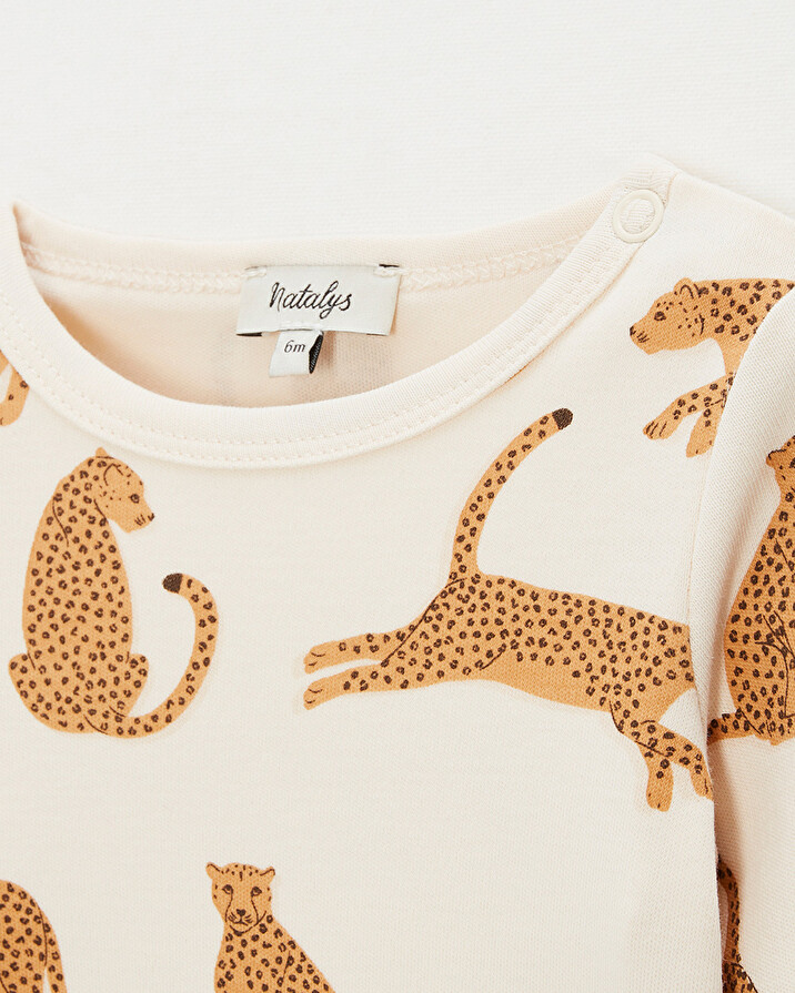 Short-sleeved bodysuit Leopard print  Natalys