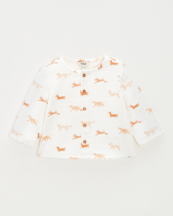 Cotton gauze shirt Dog print  Natalys
