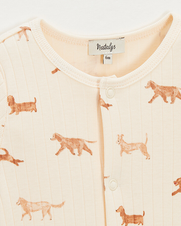 Short-sleeved jumpsuit Dog print  Natalys