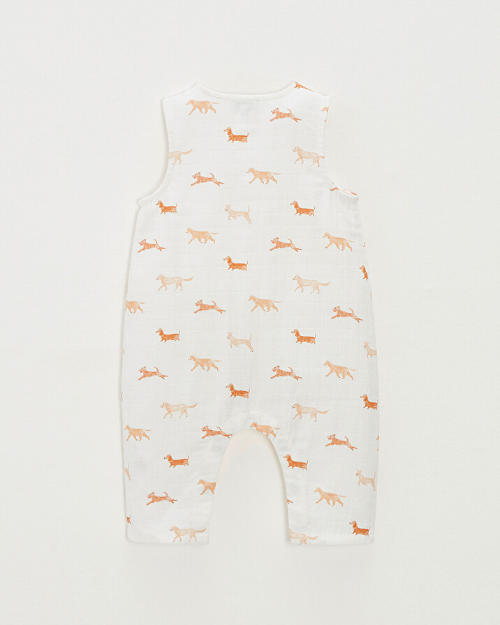 Cotton gauze jumpsuit Dog print  Natalys