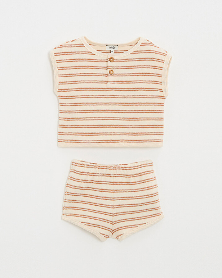 2-piece terrycloth pyjamas Ecru coloured stripes Natalys