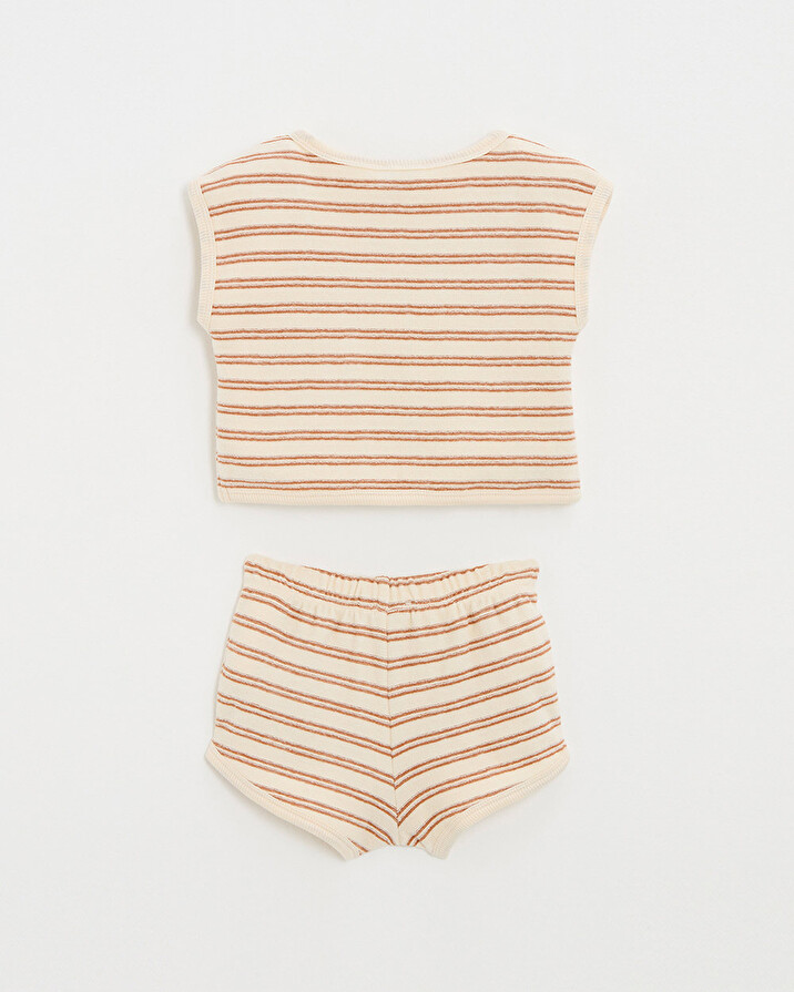 2-piece terrycloth pyjamas Ecru coloured stripes Natalys