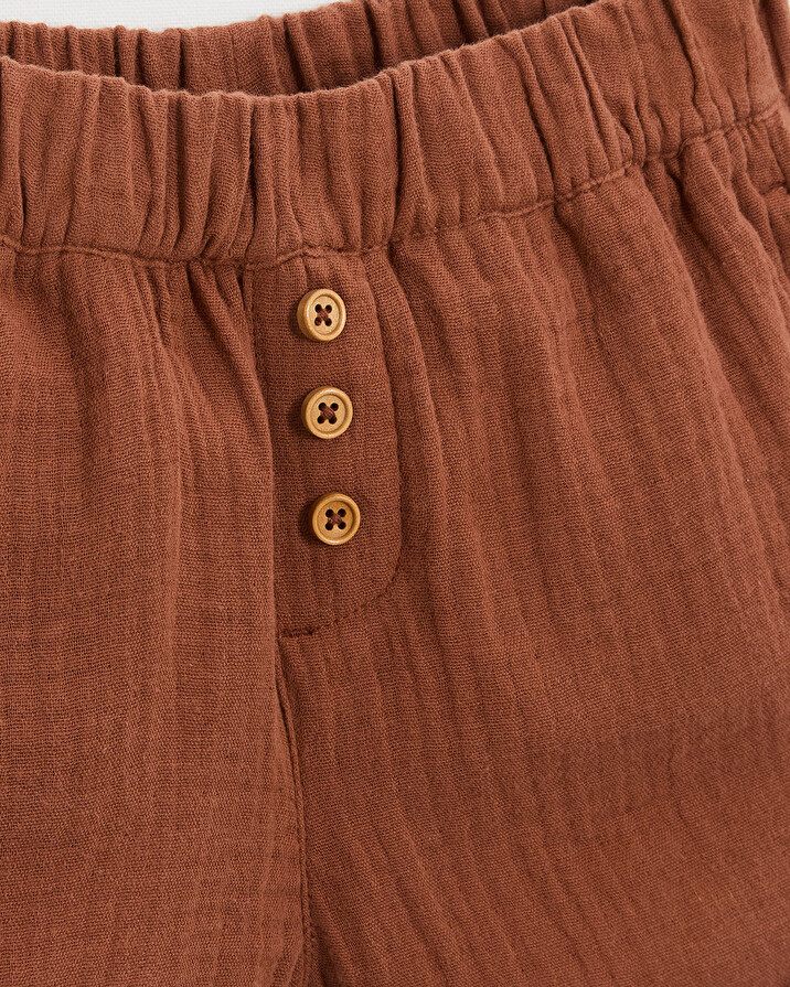 Kid's cotton gauze shorts Rust colour Natalys