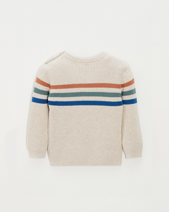 Striped cotton jumper Mottled natural colour Natalys