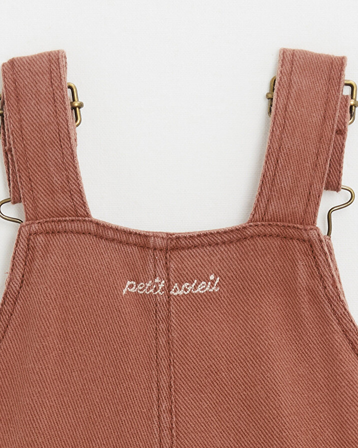 Long twill dungarees Rust colour  Natalys