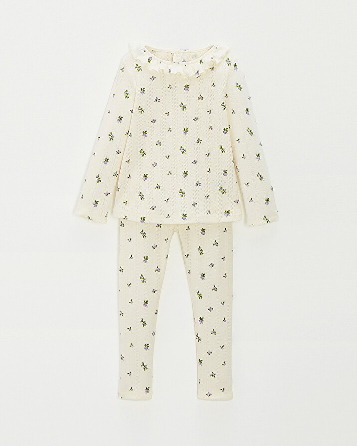 Openwork 2-piece pyjamas Blueberry print  Natalys
