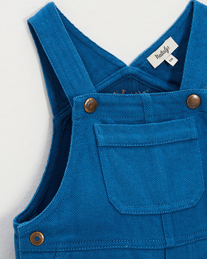 Long twill dungarees Blue colour  Natalys