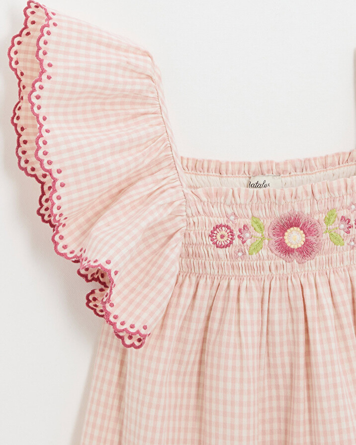 Kid's gingham dress Chalk colour  Natalys