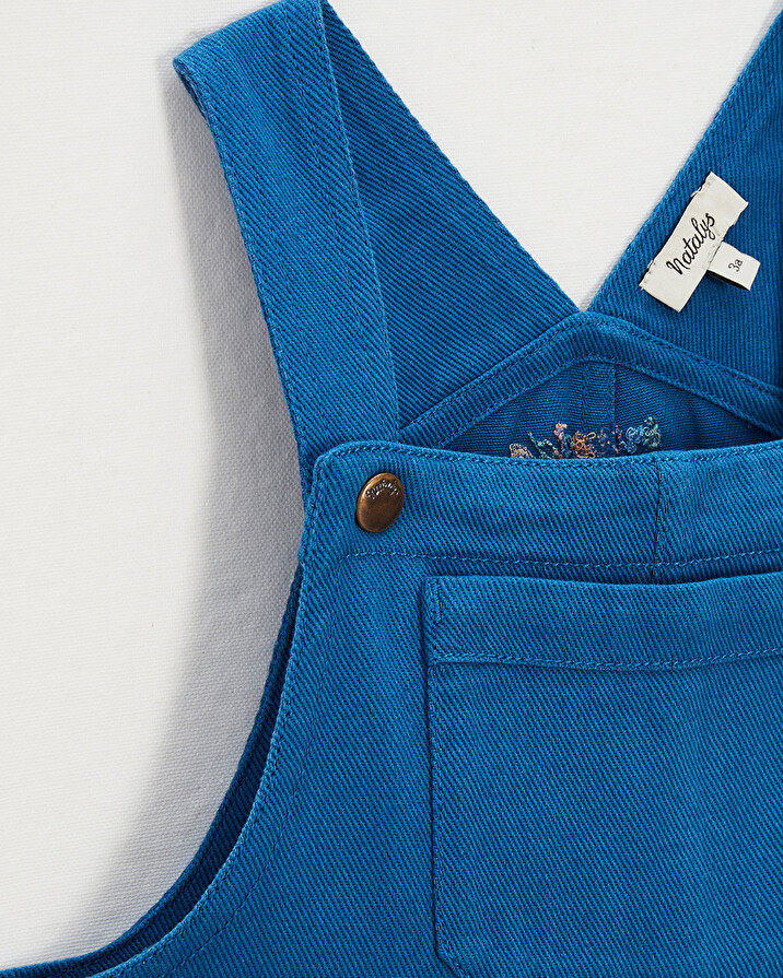 Long twill dungarees Blue colour  Natalys