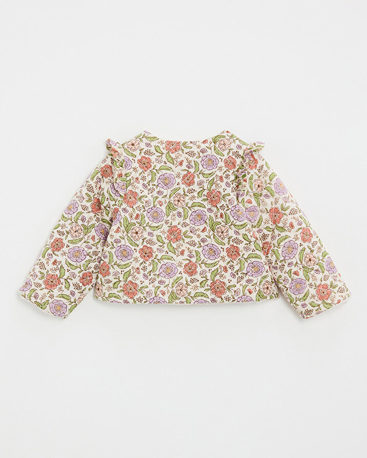 Floral print jacket Lurex stripes Natalys
