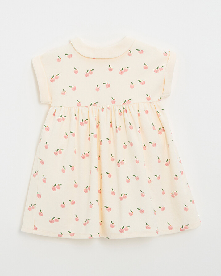 Kid' short-sleeved terrycloth dress Apple print  Natalys