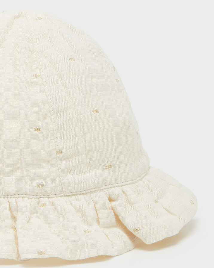 Polka dot hat Off-white colour  Natalys