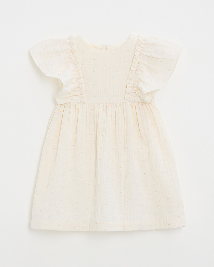 Kid's polka dot dress Off-white colour  Natalys