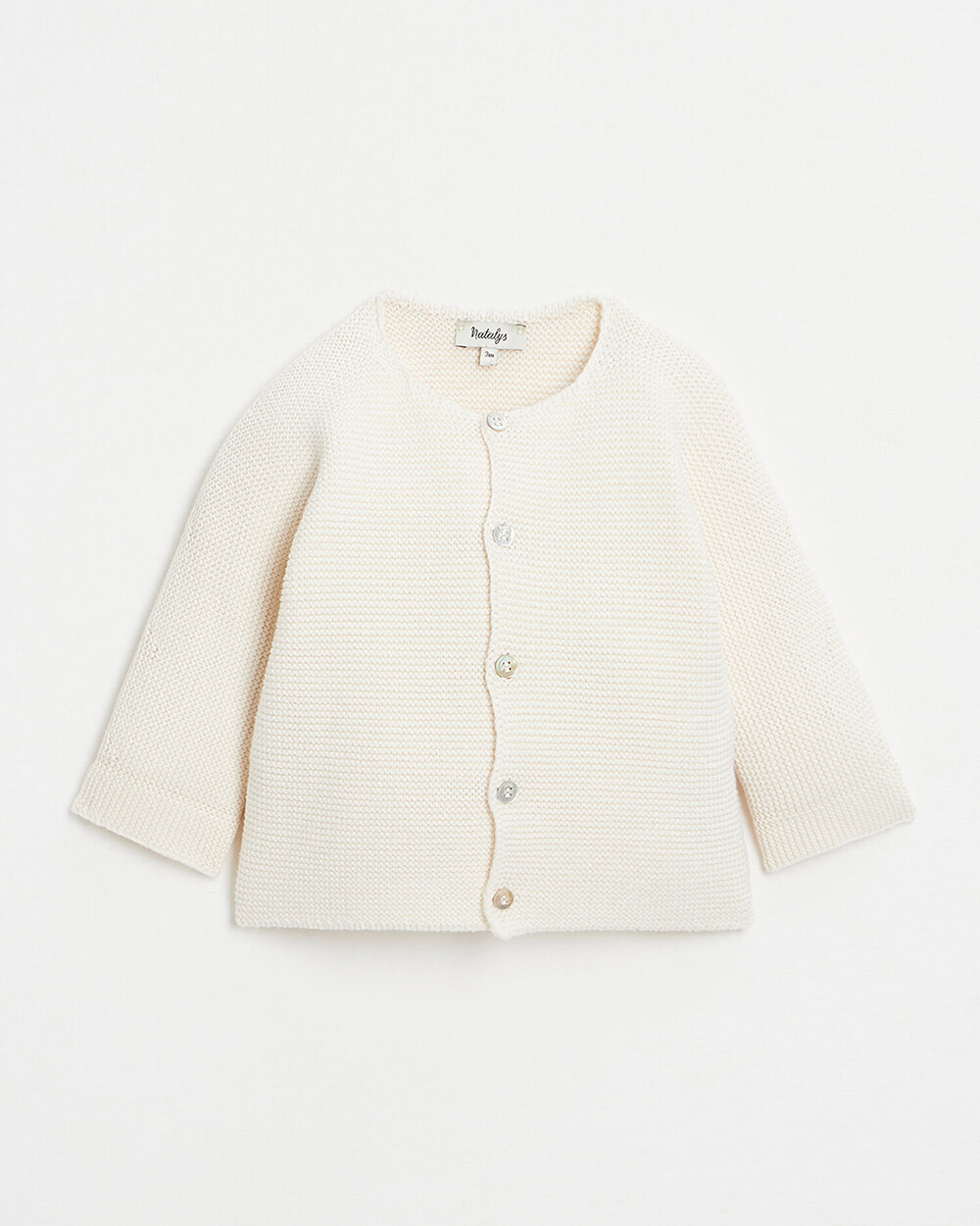 Cotton knitted cardigan Off-white colour  Natalys