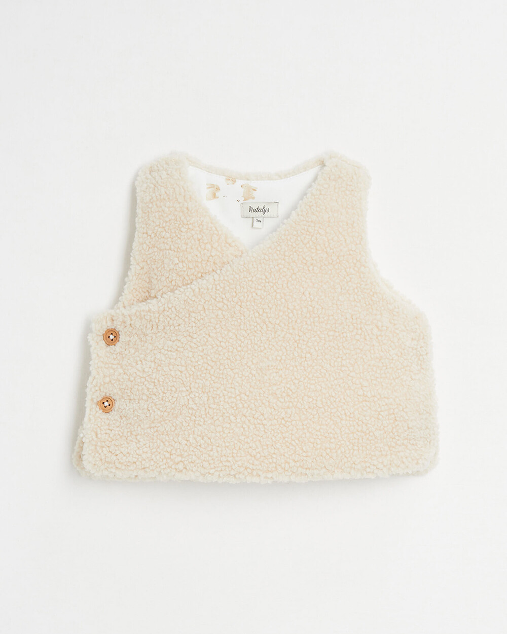 Faux fur crossed cardigan Natural colour Natalys