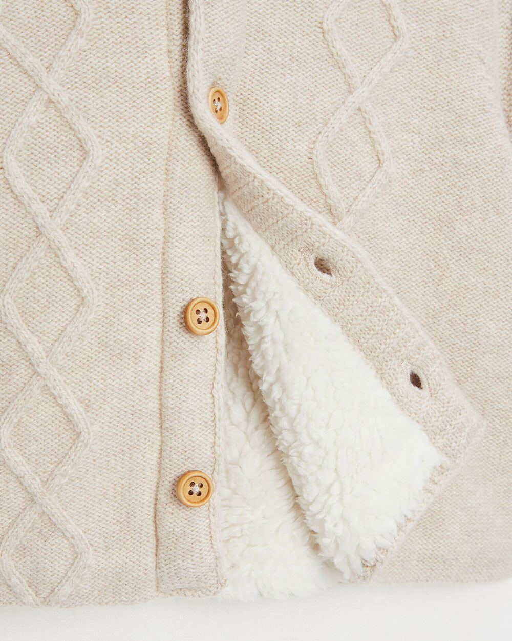Hooded knitted jacket Mottled beige colour  Natalys