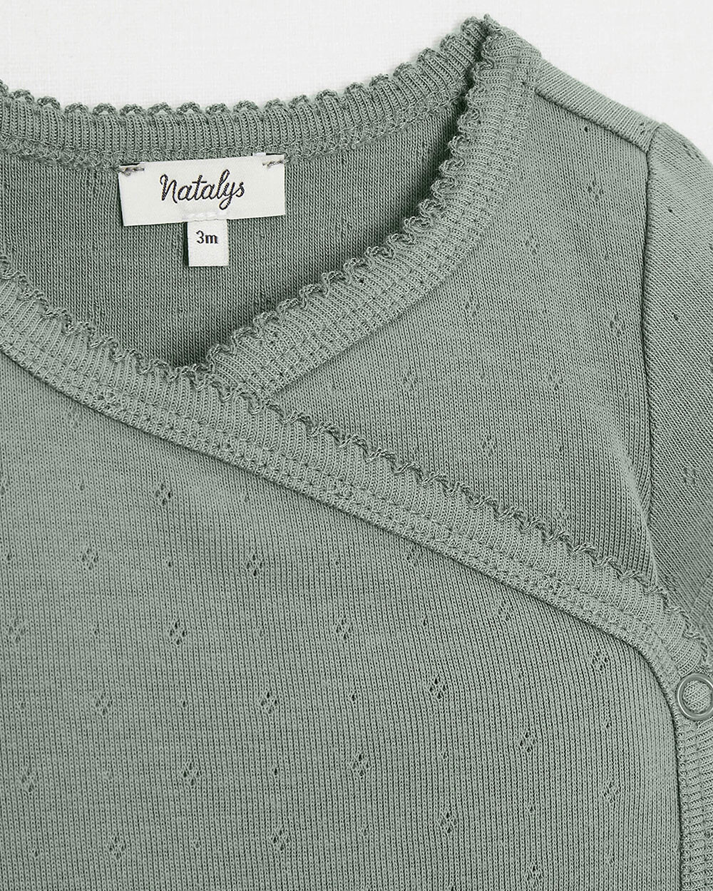 Fancy crossed bodysuit Grey-green colour Natalys