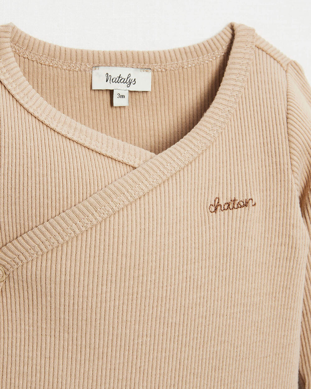 Crossed long-sleeved bodysuit Camel colour  Natalys