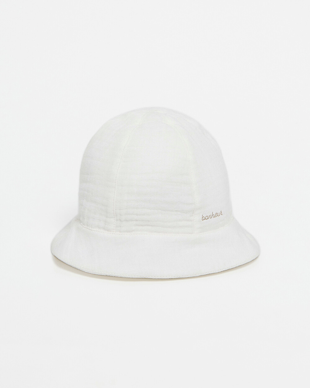Embroidered cotton gauze hat Off-white colour  Natalys