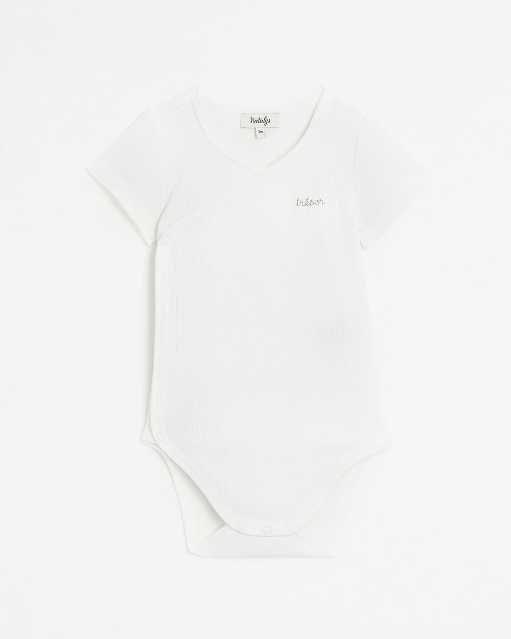 Crossed short-sleeved bodysuit Off-white colour  Natalys