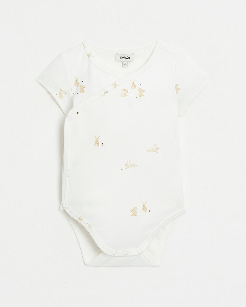 Crossed short-sleeved bodysuit Bunny print  Natalys