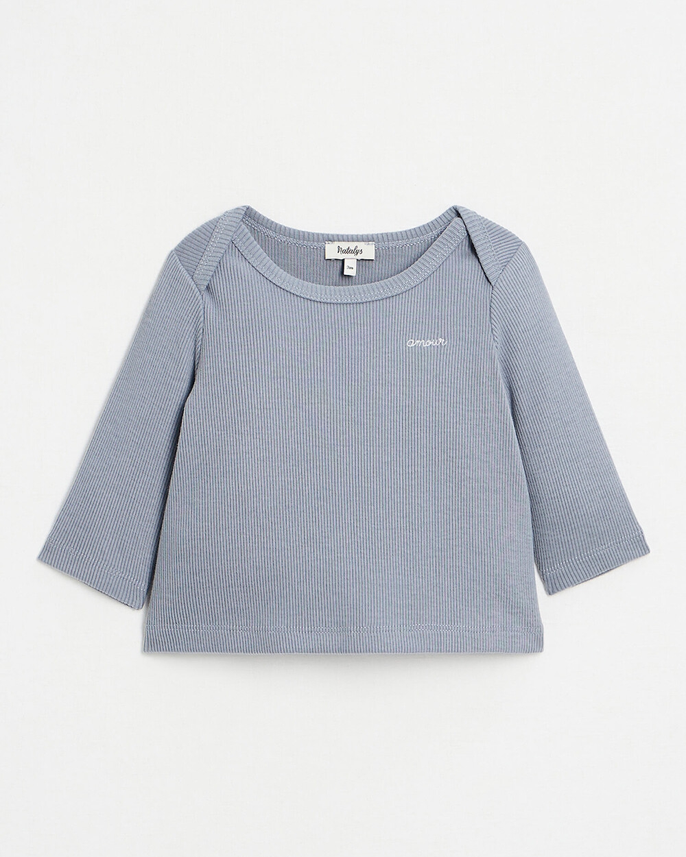American neckline T-shirt Blue-grey colour  Natalys