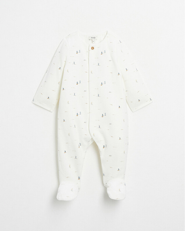 Velvet onesie Boat print  Natalys