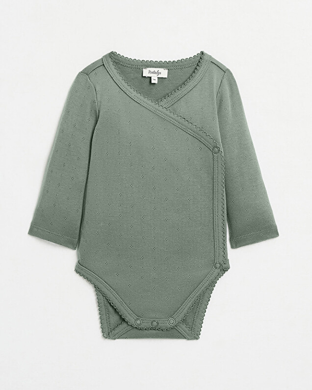 Fancy crossed bodysuit Grey-green colour  Natalys