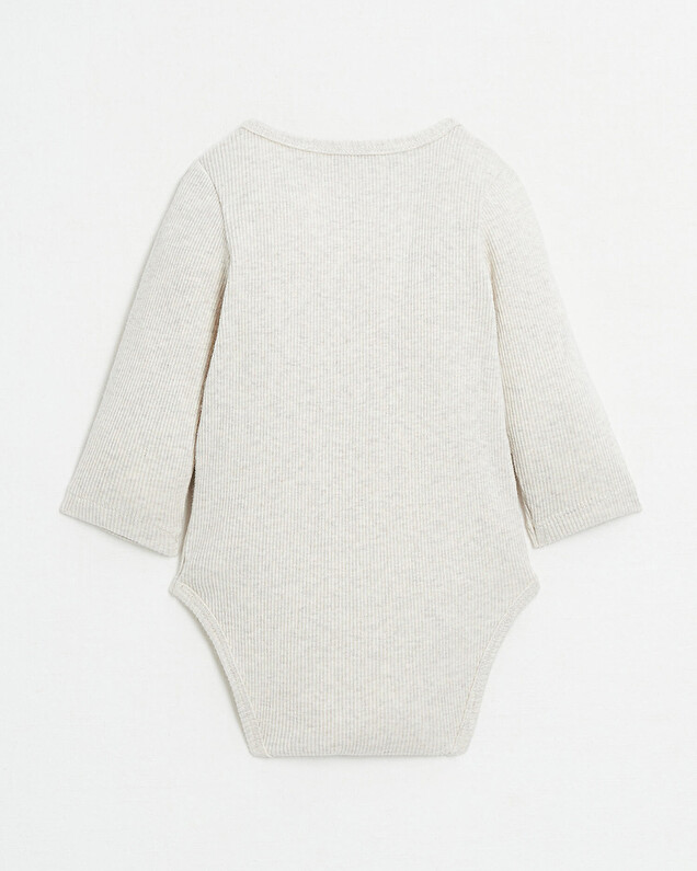 Crossed long-sleeved bodysuit Mottled beige colour  Natalys