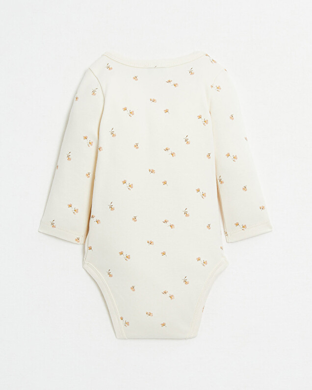 Crossed long-sleeved bodysuit Floral print  Natalys