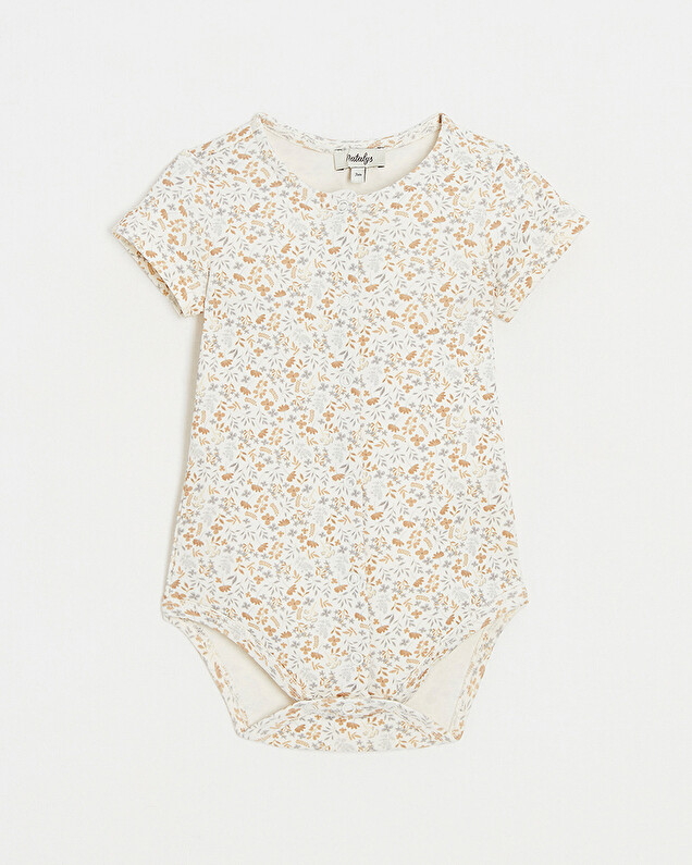 Short-sleeved bodysuit Floral print  Natalys